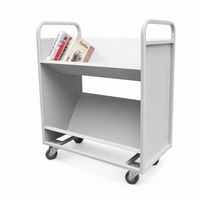 HAUMR Chariot de rangement roulant moderne en acier à 2 ou 3 niveaux pour bibliothèque, école et bureau