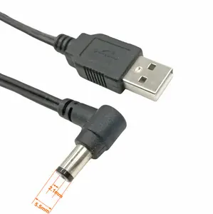 USB DC 5.5mm x 2.5mm 5.5*2.1 USB 5V DC şarj kablosu