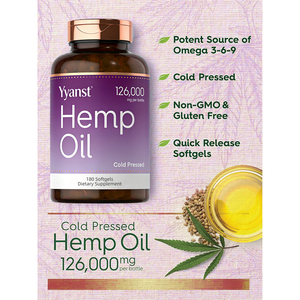 Cápsulas blandas de aceite de cáñamo prensado en frío de alta calidad, soporte inmunológico, salud de la piel y el cabello, y salud del corazón. - Product Image 3