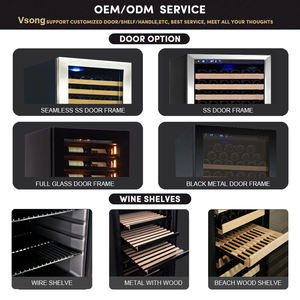 Refrigerador OEM personalizado de fábrica al por mayor debajo del mostrador refrigerador de vino incorporado de acero inoxidable con puerta de vidrio para hoteles - Product Image 5