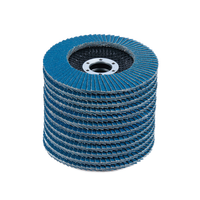 Disque à lamelles personnalisable en oxyde de zirconium bleu 4,5 pouces 115 mm pour polisseuses d'acier inoxydable, support OEM, outils abrasifs