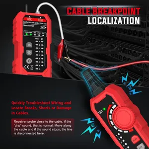 Probador de Cables de Red HT801A/HT801B, Rastreador de Cables RJ11 RJ45, Verificador de POE para <span class=keywords><strong>Cat5</strong></span> Cat6, 220V, 1 Año de Garantía - Product Image 5