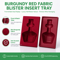Plateau d'emballage thermoformé anti-rayures en tissu sergé enduit pour coffret cadeau de bouteille de vin de luxe
