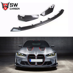 Lèvre avant en Fiber de carbone sèche SW pour BMW G80 M3 G82 G8X M4 Compétition Pare-chocs avant Splitter Spoiler inférieur Kit de carrosserie <span class=keywords><strong>2020</strong></span> + - Product Image 1