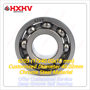 <span class=keywords><strong>6203</strong></span> <span class=keywords><strong>NR</strong></span> personnalisé 40.02mm diamètre extérieur en acier chromé 17x40.02x12mm HXHV roulement à billes à gorge profonde - Product Image 3