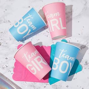 Articles de fête Gobelets en papier 12oz - Équipe Garçon ou Équipe Fille - Product Image 2
