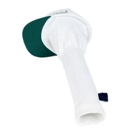 Cubierta de cabeza de conductor de golf de cuero PU blanco de marca al por mayor hecha a medida forma de sombrero con logotipo bordado de calcetín largo para palos de golf