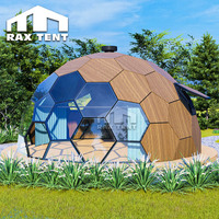Kits de dômes géodésiques hexagonaux en verre RAXTENT 6M 7M pour le glamping, la maison et les hôtels Airbnb