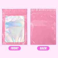Bolsas de Mylar Multicolor a prueba de olores, bolsa plana de lámina resellable transparente, bolsas de embalaje holográficas para almacenamiento de alimentos, joyería de brillo de labios