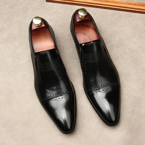 Chaussures habillées d'automne en cuir véritable faites à la main, de haute qualité, élégantes, à bout fermé, antidérapantes, légères et respirantes pour le bureau - Product Image 2