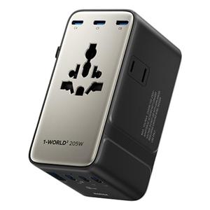 Recomendar <span class=keywords><strong>MOMAX</strong></span> UA28L PC 1-World 2 205W Dual AC 7-Port Universal Travel GaN Cargador con cable de 140W - Product Image 2