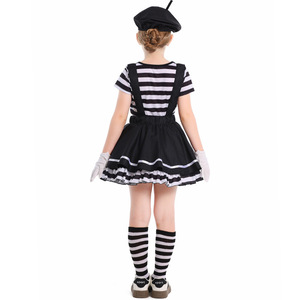 Costume da Mimo Artistico per Bambini, Travestimento da Clown per Halloween, Abito da Principessa per Ragazze, Vestito per Spettacoli Teatrali, Abbigliamento per Feste di Carnevale - Product Image 2
