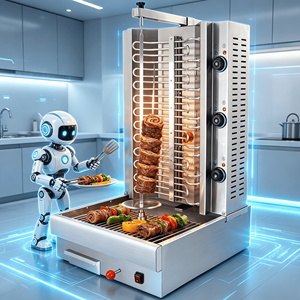 Machine à barbecue rotative automatique, gril électrique sans fumée, électro-plaqué, pour usage commercial, cuisinière à kebab pour usage intérieur - Product Image 1