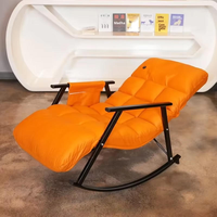 Fauteuil de massage 2025 de haute qualité pour chambre à coucher, salon, extérieur, en rotin PE, fauteuil à bascule confortable, fauteuil de détente, fauteuil de loisirs
