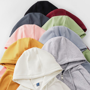 Sweat à capuche court en coton grande taille de haute qualité pour hommes, sweat à capuche surdimensionné gris vierge personnalisé unisexe - Product Image 1