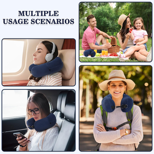 Almohada de Viaje para Avión, Bolsa de Almacenamiento para Ropa, Reposacabezas Portátil Multifuncional en Forma de U para Viajes al Aire Libre - Product Image 5