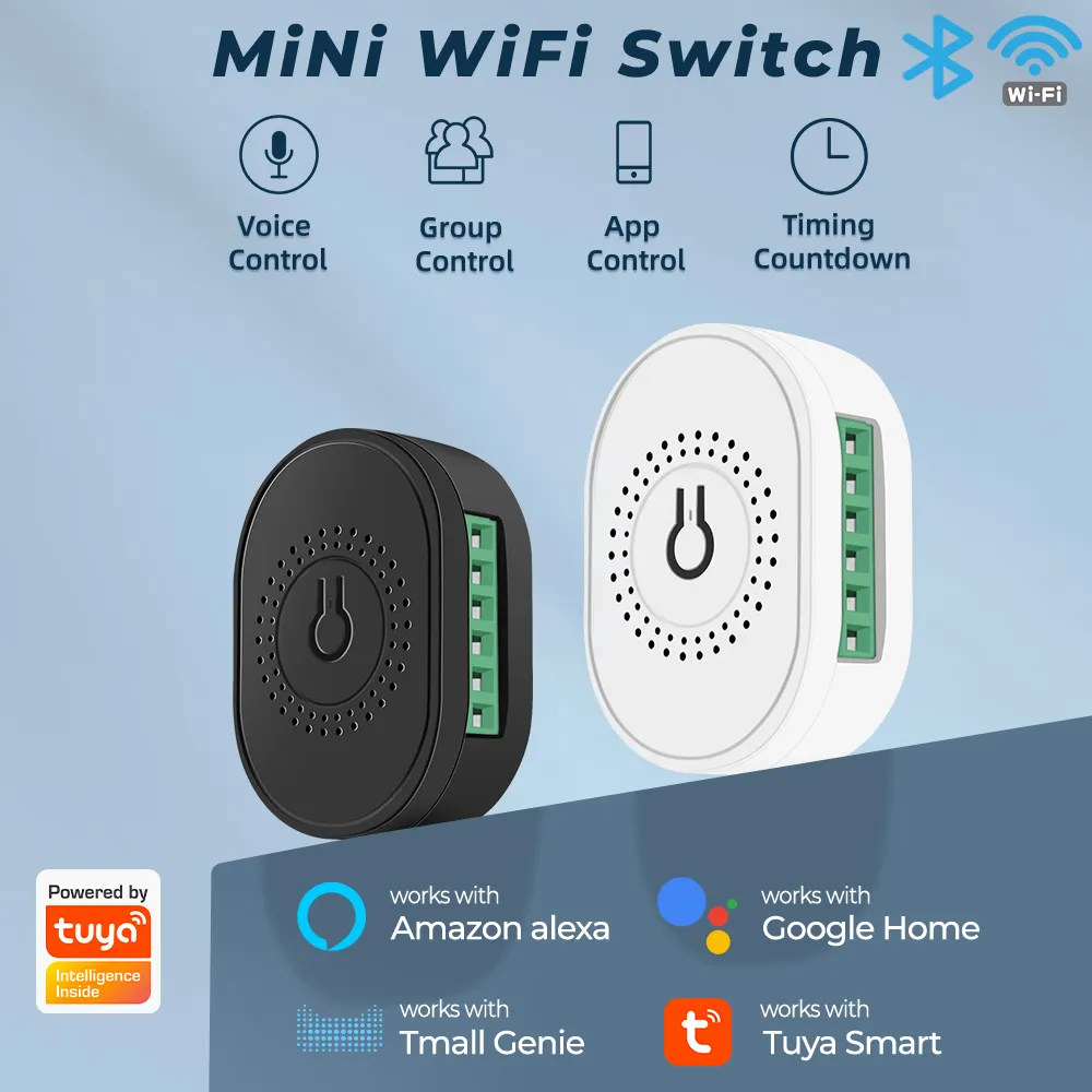 16A 1/2 Gang Tuya WiFi Bluetooth Switch Smart Light 2 Way Module On Off Timer Breaker For Google Home Alexa Tmall Genie