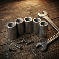 Custom 3/4" Ferrule Industrial Carbon Steel Threaded Sleeve Bar Stud Rod Coupling Nut for Various Applications LL-01-253