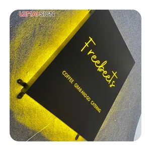 Door signboard billboard making outdoor wall display board stainless steel luminous word hollow light box