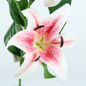 X-1125 Lirios de Seda Artificiales de 100 CM, Color Blanco, 3 Cabezas, 1 Capullo, Tipo Tigre - Product Image 5