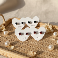 Boucles d'oreilles en argent sterling 925 avec pierres de guérison en cristal naturel (grenat, améthyste, citrine, péridot) pour la décoration
