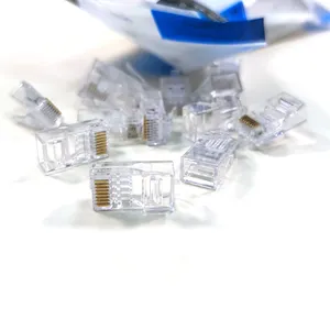 Cat6 RJ45 समाप्त होता है 100-पैक Cat6 कनेक्टर Cat6 / Cat5e RJ45 कनेक्टर ईथरनेट केबल समेटना कनेक्टर्स UTP नेटवर्क प्लग