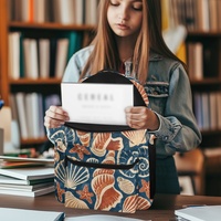 Sac à dos décontracté personnalisé avec imprimé coquillage, étoile de mer et animaux marins pour l'école et les voyages