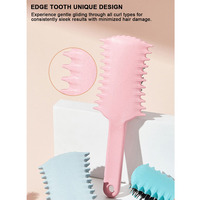 Brosse coiffante rebondissante en paille de blé écologique, antistatique, à dents larges pour définir les boucles, avec poils en nylon et peigne de massage du cuir chevelu