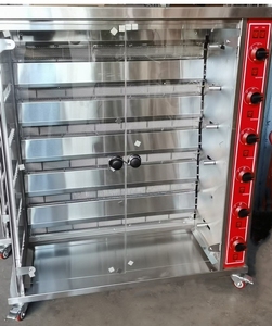 Gas/LPG Chicken <strong>Roaster</strong> 6 Rods Chicken Rotisserie Machine Auto <strong>Rotating</strong> Light &amp; Fan Temperature Control Stainless Steel - Product Image 2