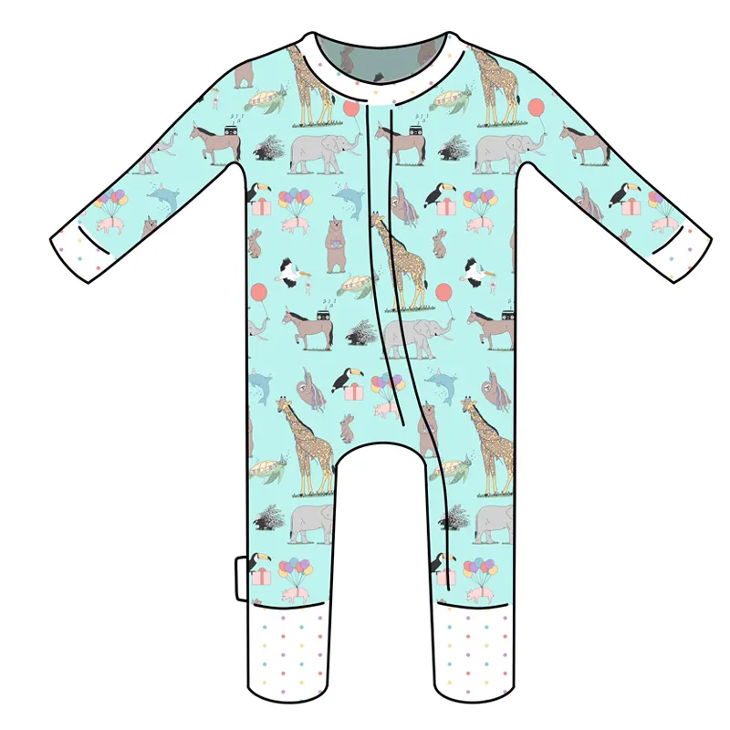 Combinaison de nuit avec fermeture éclair barboteuse babi bio bambin barboteuse combinaison bébé fermeture éclair sleepsuit bambou bébé vêtements bambou infantile onesie