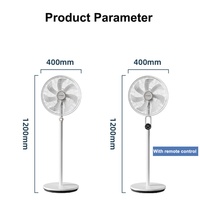 Ventilador de Pie Circular de 16 Pulgadas con Control Remoto Eléctrico Mecánico, Temporizador y Pedestal para Dormitorio, Habitación o Escuela