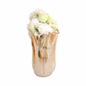 Vaso in vetro con volant, elegante vaso decorativo per fiori, per tavolo da soggiorno, stile glamour. - Product Image 2