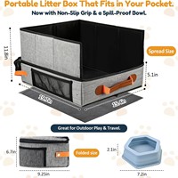 Bac à litière pour chat, portable, imperméable, pliable, en tissu, avec sac de rangement, fabriqué en Chine pour les chats