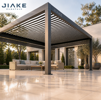Pergola en aluminium Jiake 6063-T5 avec toit à lames motorisées pour jardin extérieur, patio, gazebo, pavillon, espace de vie en plein air