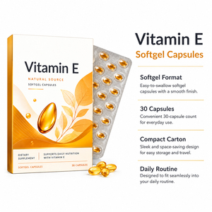 Vitamine E Naturelle Pure en Gros 400 UI Extrait Complément Tocotriénols 300 mg Gélules Molles Soutien Immunitaire Santé de la Peau pour Nouveaux-nés - Product Image 2