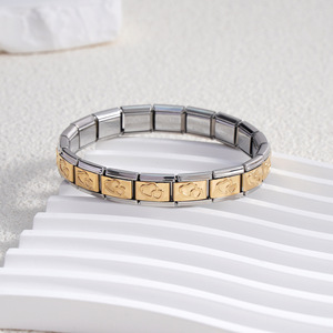 Heart Patterned Modular Bracelet Titanium Steel Elastic Band Unisex Jewelry Gift - Product Image 4