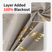 Rideau occultant moderne de luxe personnalisable de haute qualité |   Impression dorée à effet marbré, polyester tissé, style américain |   Prêt