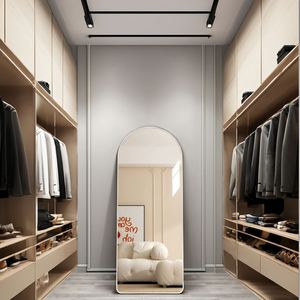 Espejo de piso de cuerpo completo de estilo francés moderno, tienda sencilla para el hogar, ropa Cyber Popular para niñas, accesorio de espejo para vestir en casa - Product Image 5