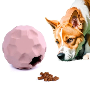 Personalizzato indistruttibile dentale lento Feeder cane Chew giocattoli trattare perdite di gomma naturale cane palla con fori - Product Image 1