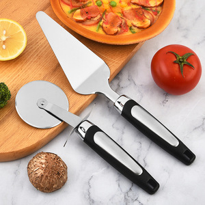Espátula y cortador de pizza de acero inoxidable con mango antideslizante para herramientas de repostería de pizza y pasteles - Product Image 2