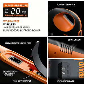 Compresseur d'air électrique <span class=keywords><strong>sans</strong></span> <span class=keywords><strong>fil</strong></span> portable haute pression pour camping en extérieur, SUP, planche à pagaie, kayak, tente - Product Image 5