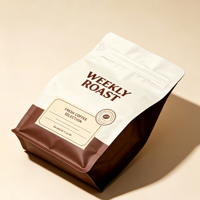 Custom Moisture Proof 500g Coffee Bean Packaging Bag Eight Sides Heat Sealing Flat Bottom Pouch with Valve