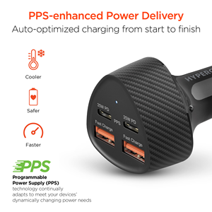 TD HyperGear SpeedBoost 50W caricabatteria per auto QUAD con tecnologia PD/PPS