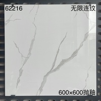 Carreaux de sol en céramique modernes blancs Carrara brillants 60x60 avec des propriétés antibactériennes et antidérapantes pour une utilisation dans les hôpitaux et les appartements