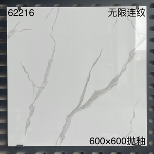 Piastrelle per pavimenti in ceramica moderna bianca lucida di Carrara 60x60 con caratteristiche antibatteriche e antiscivolo per uso ospedaliero e in appartamento - Product Image 2