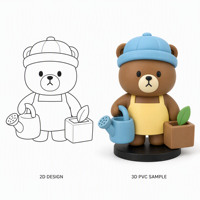 Figurine d'ours miniature en plastique durable, modèle d'animal de dessin animé unisexe, jouet en PVC, caoutchouc inodore, jouet éducatif pour enfants
