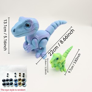 Figurines de dinosaures Velociraptor imprimées en 3D en PLA, série animale, jouets amusants, best-sellers transfrontaliers, pour les 7 ans et plus, cadeaux parfaits - Product Image 1