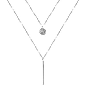 สร้อยคอแฟชั่นเรียบง่ายประดับจี้เลื่อมเล็กๆ <span class=keywords><strong>ลาย</strong></span>เส้นหลายชั้น สำหรับผู้หญิง ของขวัญเครื่องประดับสำหรับงานปาร์ตี้ - Product Image 3