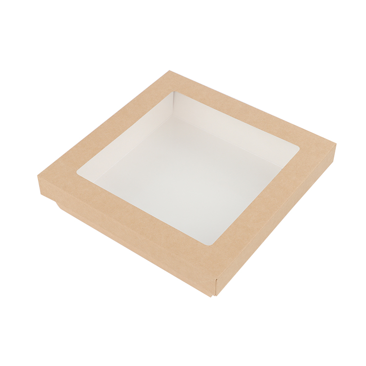 Disposable eco friendly Custom Printing Food Packing Small Sushi Cake Bakery Chocolate Packaging PapePaper Box with WindowrPopular