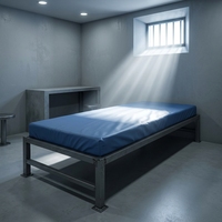 Matelas de prison ignifuge et imperméable, emballé sous vide et enroulé
